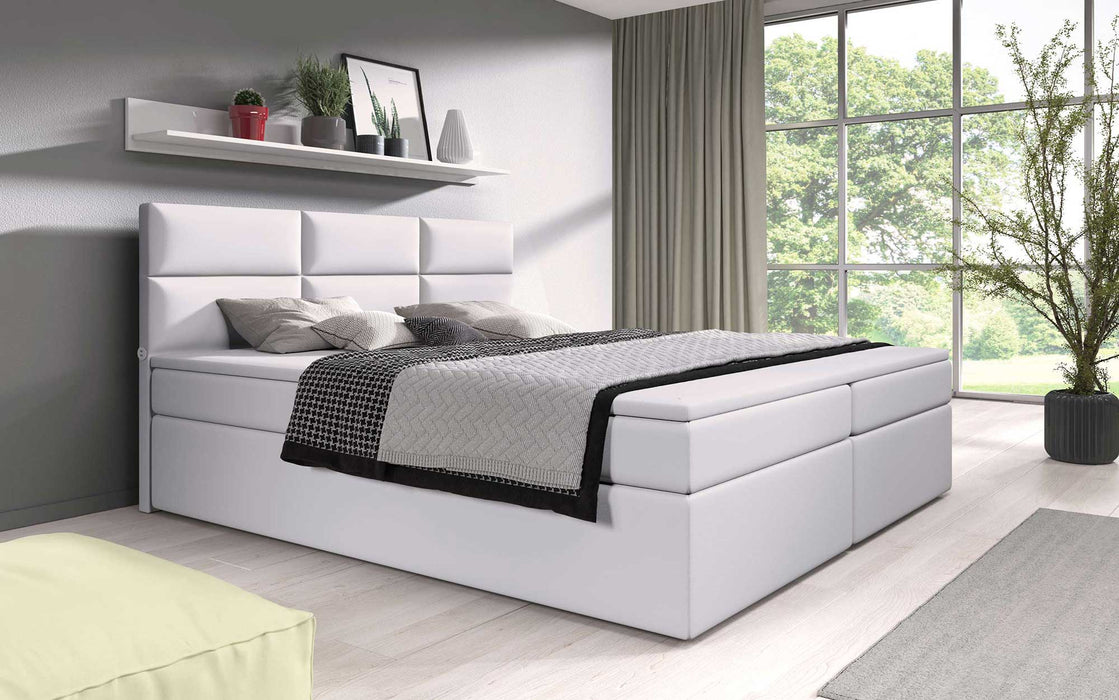 Lit boxspring Carré avec 4 ports USB