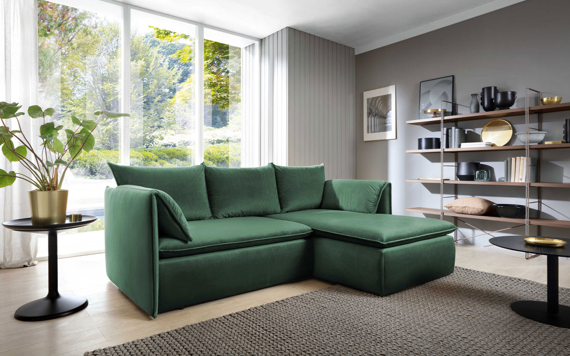 Canapé d'angle convertible Zoé en velours avec coffre de rangement - 4 coloris