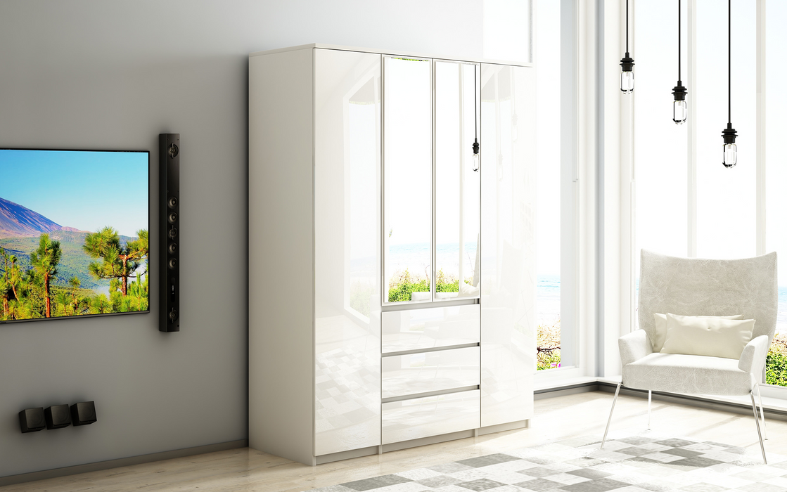 Armoire dressing Vito 190x155cm avec miroirs