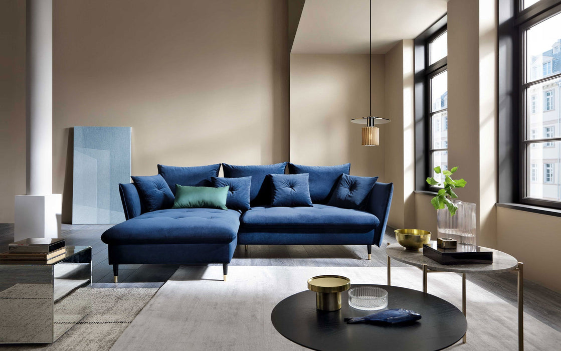 Canapé d'angle convertible Louise en velours avec rangements et lit intégré - 3 coloris