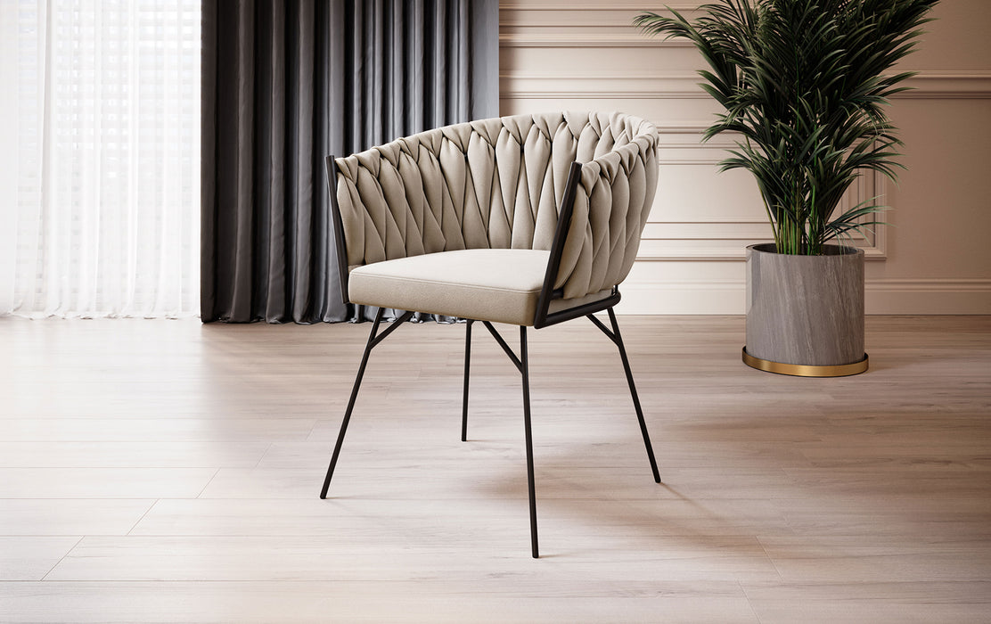 Chaise en velours Larissa à personnaliser - 5 coloris, 4 modèles de pieds