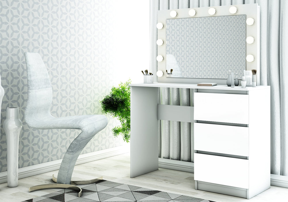 Coiffeuse Hollywood / table de maquillage (incl. miroir et ampoules)