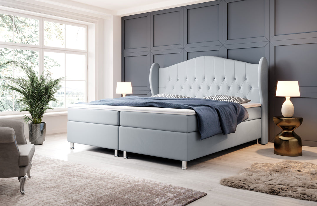 Lit boxspring design Angel avec coffres de rangement