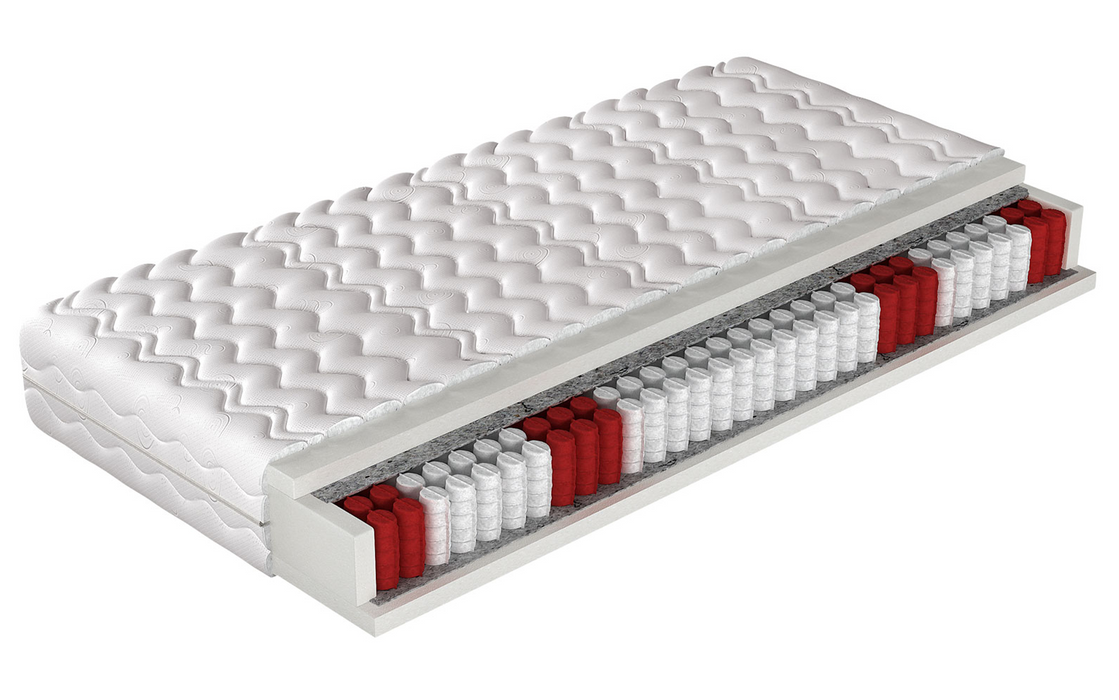 Matelas à ressorts ensachés Lino avec housse en aloe vera
