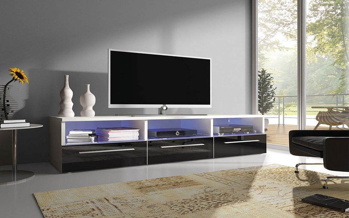 Meuble TV Depose avec LED et tiroirs de rangement