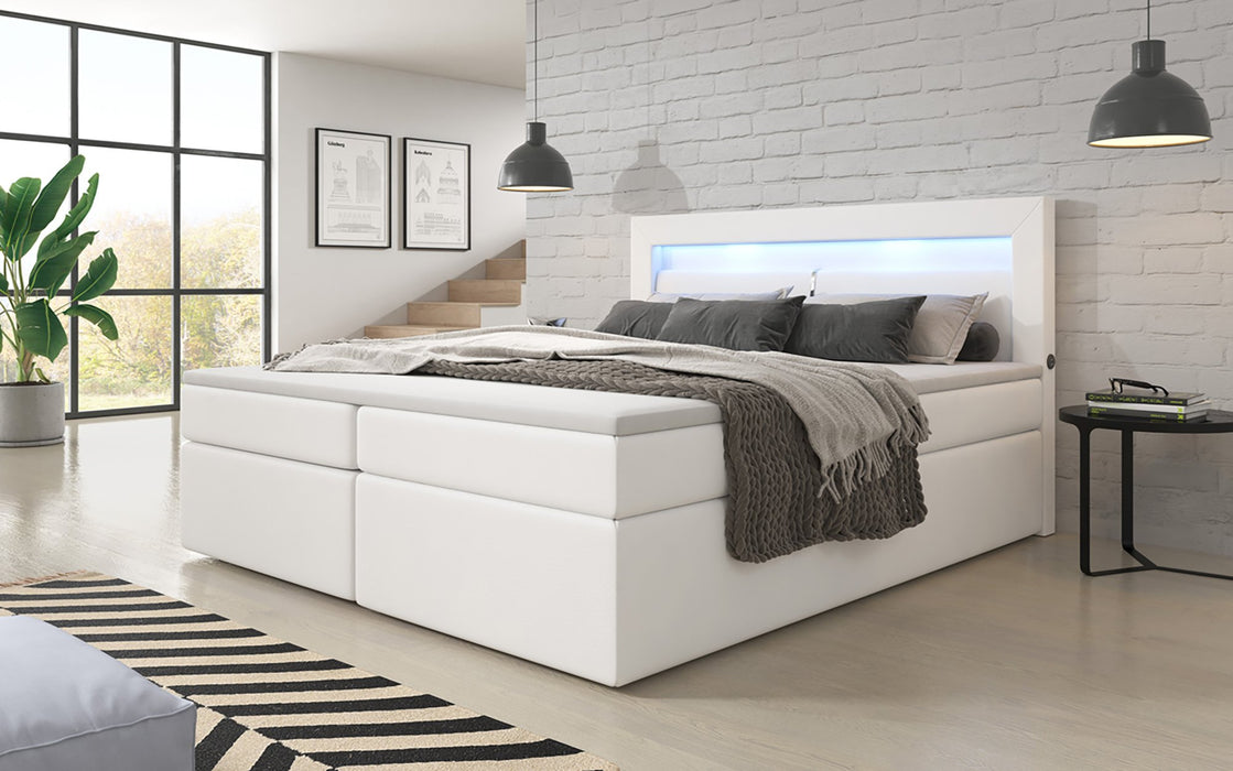 Lit boxspring Repos avec éclairages LED et ports USB