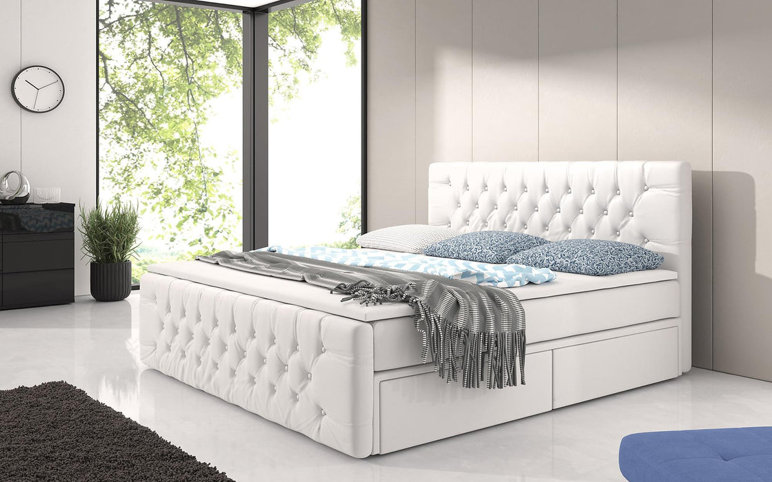 Lit boxspring Sognare avec tiroirs de rangement