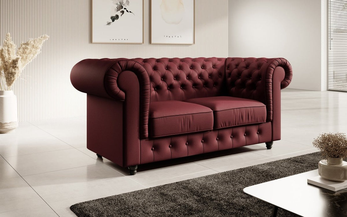 Canapé Chesterfield Lorena 2 places (simili cuir)