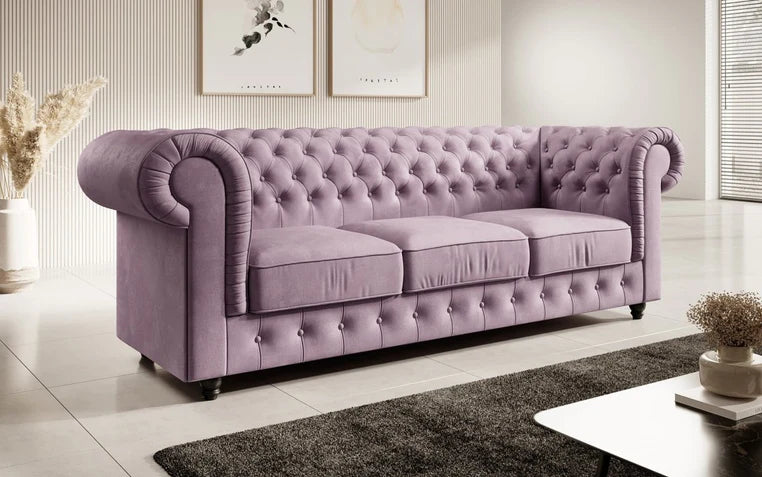 Canapé Chesterfield Sora 3 places (velours)