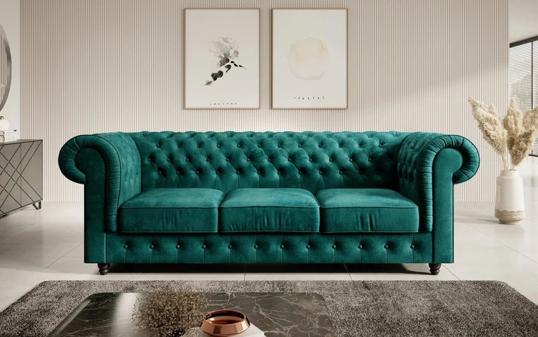 Canapé Chesterfield Sora 3 places (velours)